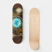 Steampunk Rusty Background met Turquoise Lenses Persoonlijk Skateboard (Voorkant)