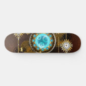 Steampunk Rusty Background met Turquoise Lenses Persoonlijk Skateboard (Horizontaal)