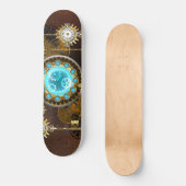 Steampunk Rusty Background met Turquoise Lenses Persoonlijk Skateboard (Voorkant)