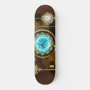 Steampunk Rusty Background met Turquoise Lenses Persoonlijk Skateboard
