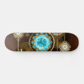 Steampunk Rusty Background met Turquoise Lenses Persoonlijk Skateboard (Horizontaal)