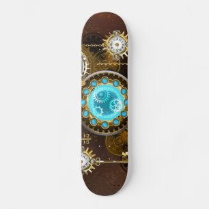 Steampunk Rusty Background met Turquoise Lenses Persoonlijk Skateboard