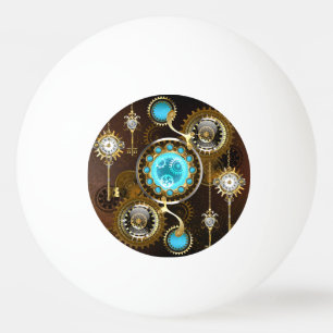 Steampunk Rusty Background met Turquoise Lenses Pingpongbal