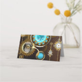 Steampunk Rusty Background met Turquoise Lenses Plaatskaartje (Achterkant)