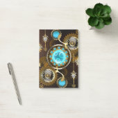 Steampunk Rusty Background met Turquoise Lenses Post-it® Notes (Kantoor)