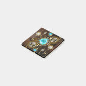 Steampunk Rusty Background met Turquoise Lenses Post-it® Notes (Schuin)