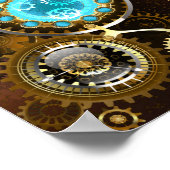 Steampunk Rusty Background met Turquoise Lenses Poster (Hoek)