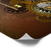 Steampunk Rusty Background met Turquoise Lenses Poster (Hoek)