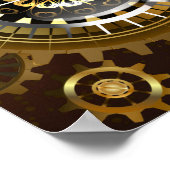 Steampunk Rusty Background met Turquoise Lenses Poster (Hoek)