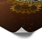 Steampunk Rusty Background met Turquoise Lenses Poster (Hoek)