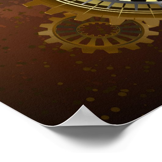 Steampunk Rusty Background met Turquoise Lenses Poster (Hoek)