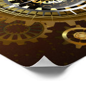 Steampunk Rusty Background met Turquoise Lenses Poster (Hoek)