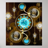 Steampunk Rusty Background met Turquoise Lenses Poster (Voorkant)