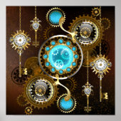 Steampunk Rusty Background met Turquoise Lenses Poster (Voorkant)