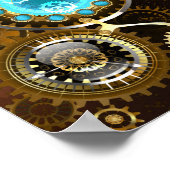Steampunk Rusty Background met Turquoise Lenses Poster (Hoek)