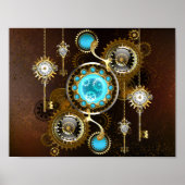Steampunk Rusty Background met Turquoise Lenses Poster (Voorkant)