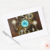 Steampunk Rusty Background met Turquoise Lenses Rechthoekige Sticker (Envelop)