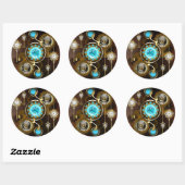 Steampunk Rusty Background met Turquoise Lenses Ronde Sticker (Vel)