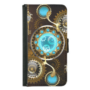 Steampunk Rusty Background met Turquoise Lenses