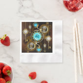 Steampunk Rusty Background met Turquoise Lenses Servet (Insitu)