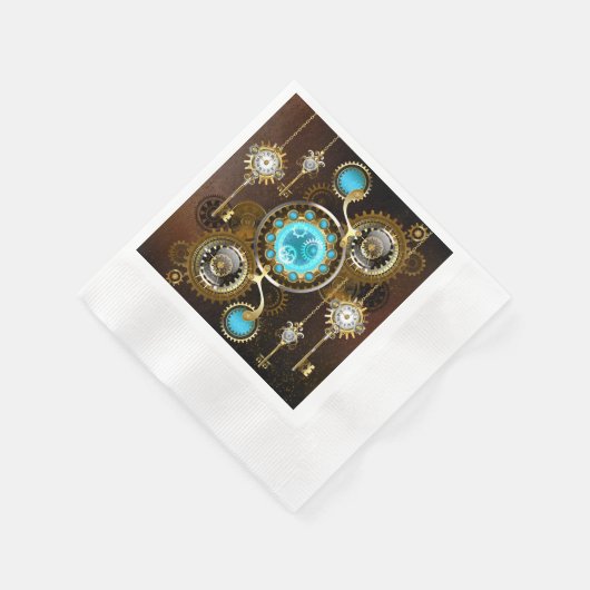Steampunk Rusty Background met Turquoise Lenses Servet (Hoek)