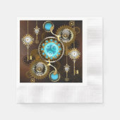 Steampunk Rusty Background met Turquoise Lenses Servet (Voorkant)