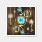 Steampunk Rusty Background met Turquoise Lenses Servet (Voorkant)