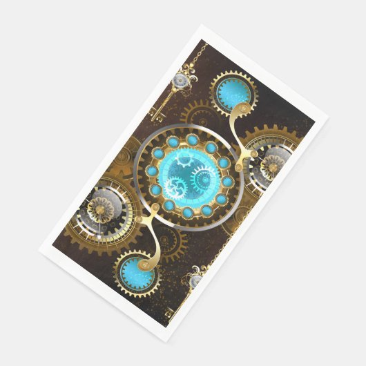 Steampunk Rusty Background met Turquoise Lenses Servet (Hoek)