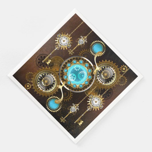Steampunk Rusty Background met Turquoise Lenses Servet (Hoek)