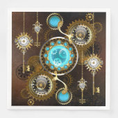Steampunk Rusty Background met Turquoise Lenses Servet (Voorkant)