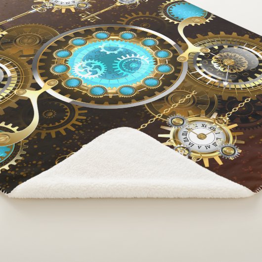 Steampunk Rusty Background met Turquoise Lenses Sherpa Deken (3/4)