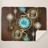 Steampunk Rusty Background met Turquoise Lenses Sherpa Deken (Voorkant (horizontaal))
