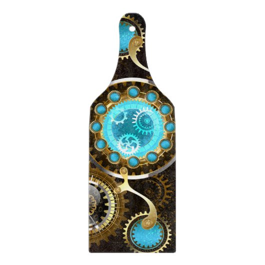 Steampunk Rusty Background met Turquoise Lenses Snijplank (Voorkant)