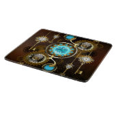 Steampunk Rusty Background met Turquoise Lenses Snijplank (Hoek)