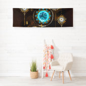Steampunk Rusty Background met Turquoise Lenses Spandoek (Insitu)
