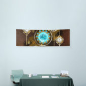 Steampunk Rusty Background met Turquoise Lenses Spandoek (Beurs)