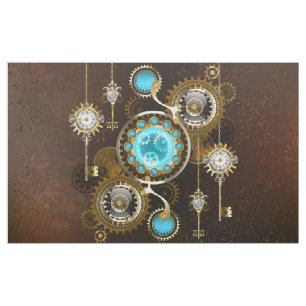 Steampunk Rusty Background met Turquoise Lenses Stof
