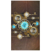 Steampunk Rusty Background met Turquoise Lenses Tafelkleed (Voorkant)