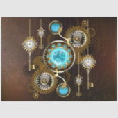 Steampunk Rusty Background met Turquoise Lenses Tissuepapier (Voorkant)
