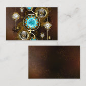 Steampunk Rusty Background met Turquoise Lenses Visitekaartje (Voorkant / Achterkant)