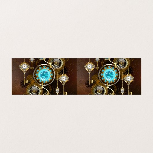 Steampunk Rusty Background met Turquoise Lenses Visitekaartje (Buitenkant ongevouwen)