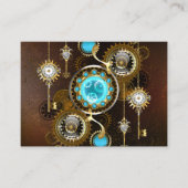 Steampunk Rusty Background met Turquoise Lenses Visitekaartje (Voorkant)
