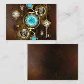 Steampunk Rusty Background met Turquoise Lenses Visitekaartje (Voorkant / Achterkant)