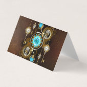 Steampunk Rusty Background met Turquoise Lenses Visitekaartje (Voorkant)