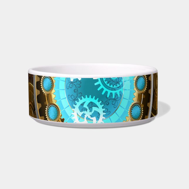 Steampunk Rusty Background met Turquoise Lenses Voerbakje (Voorkant)