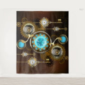 Steampunk Rusty Background met Turquoise Lenses Wandkleed (Voorkant)