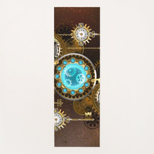 Steampunk Rusty Background met Turquoise Lenses Yogamat (Voorkant)