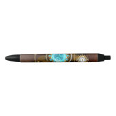 Steampunk Rusty Background met Turquoise Lenses Zwarte Inkt Pen (Voorkant)