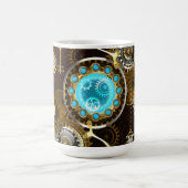 Steampunk Rusty Background with Turquoise Lenses Koffiemok (Center)