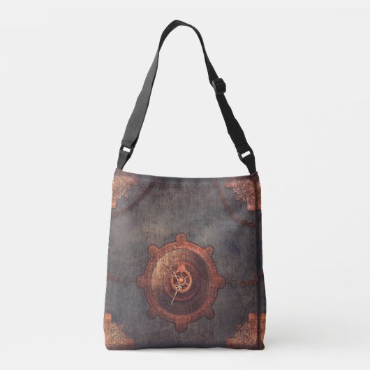 Steampunk Rusty Clock Crossbody Tas (Achterkant)